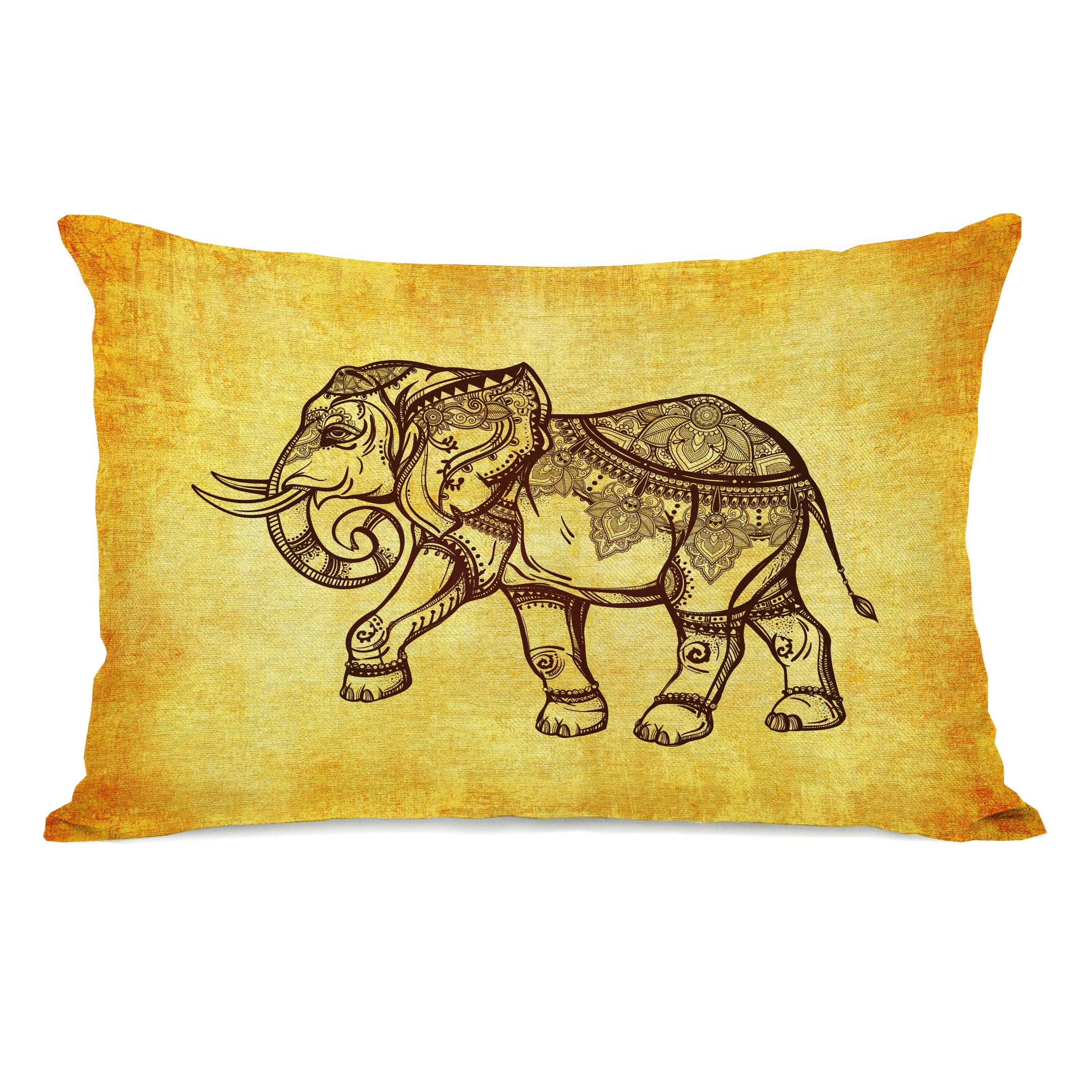 yellow elephant pillow
