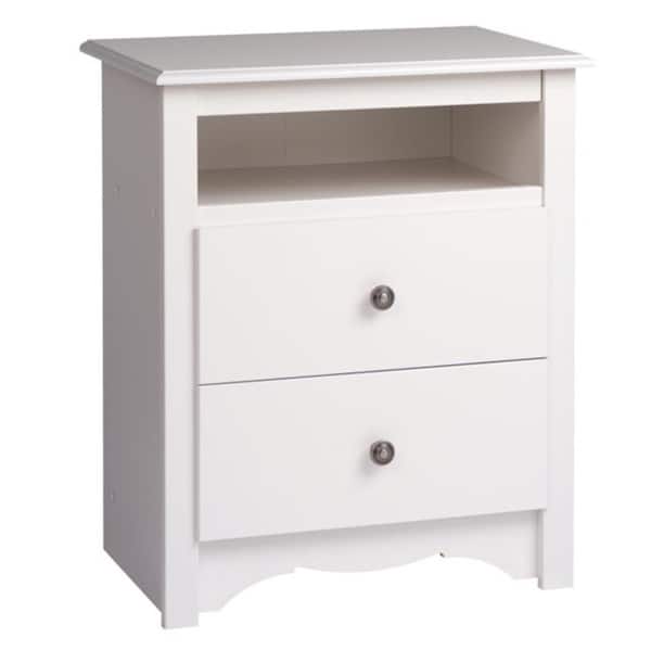 Copper Grove Periyar White 2-drawer and Open Cubbie Nightstand