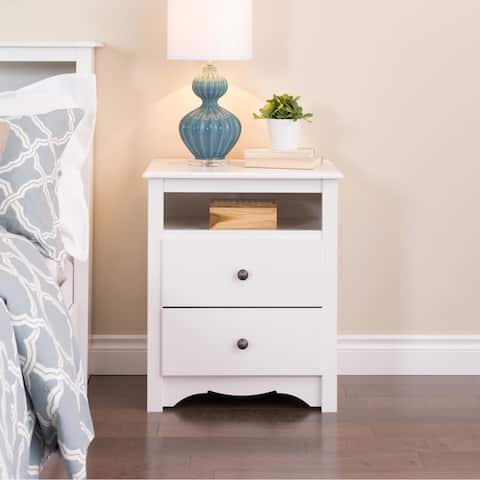 Copper Grove Periyar White 2-drawer and Open Cubbie Nightstand