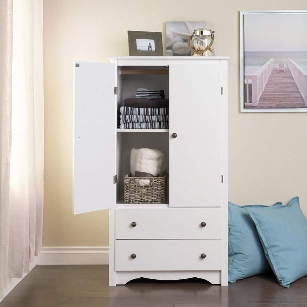 Prepac Sonoma Wardrobe Cabinet: Armoire Dresser for Bedroom with Adjustable Shelf, Ideal Closet for Bedroom