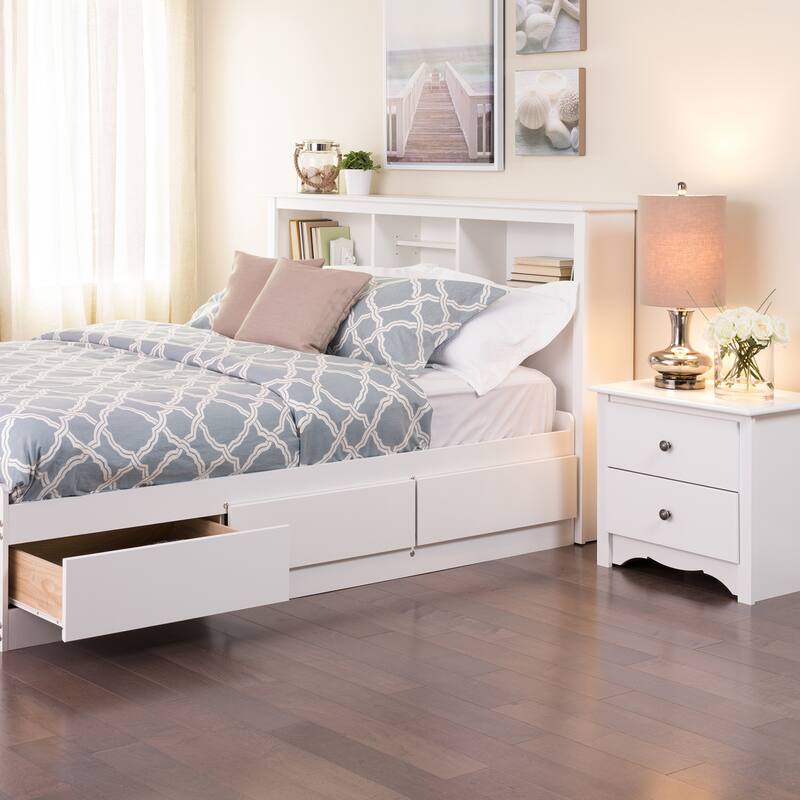 Copper Grove Periyar White Full/Queen Bookcase Headboard
