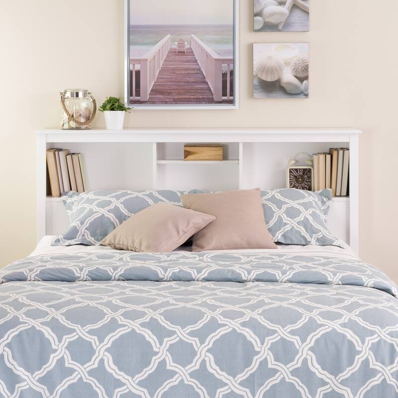 Copper Grove Periyar White Full/Queen Bookcase Headboard