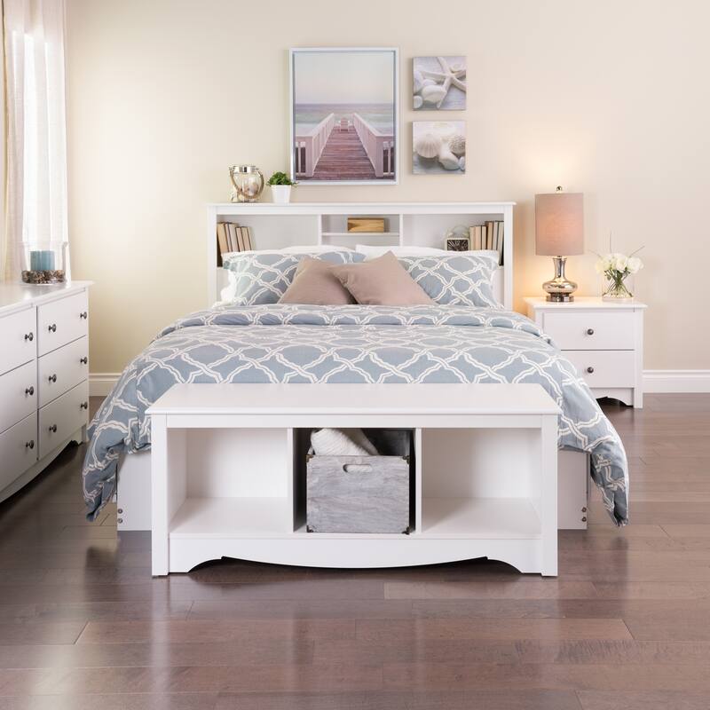 Copper Grove Periyar White Full/Queen Bookcase Headboard
