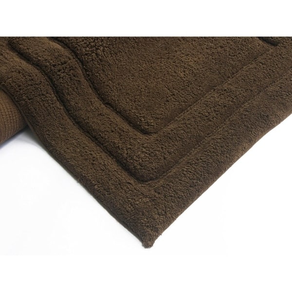 Shop Soft Underfoot 2 Piece Cotton Bath Rug Set Chocolate Brown