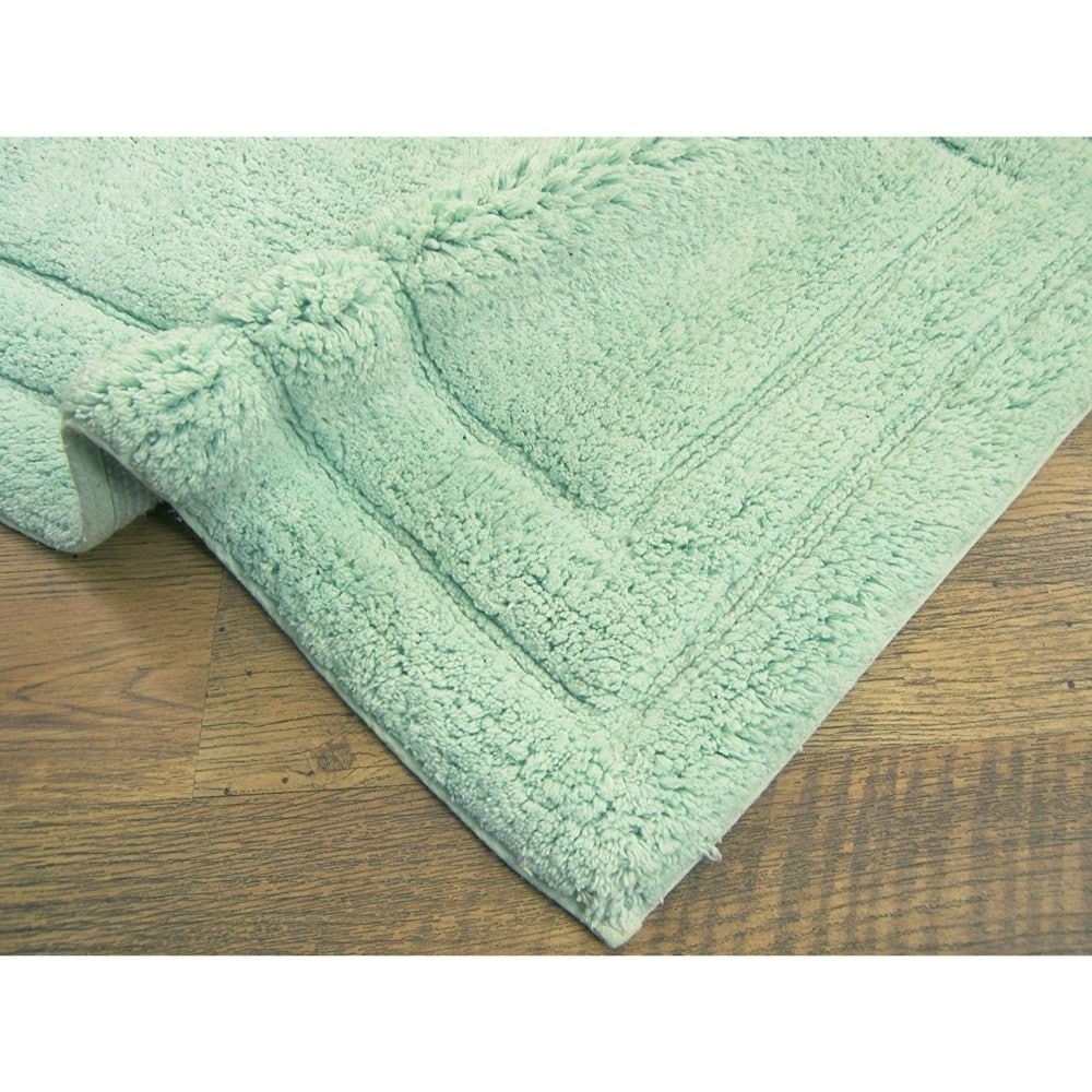 Rectangular Shape Clic 2 Piece Cotton Bath Rug Set Mint Piece Cotton Bath Rug Set Mint