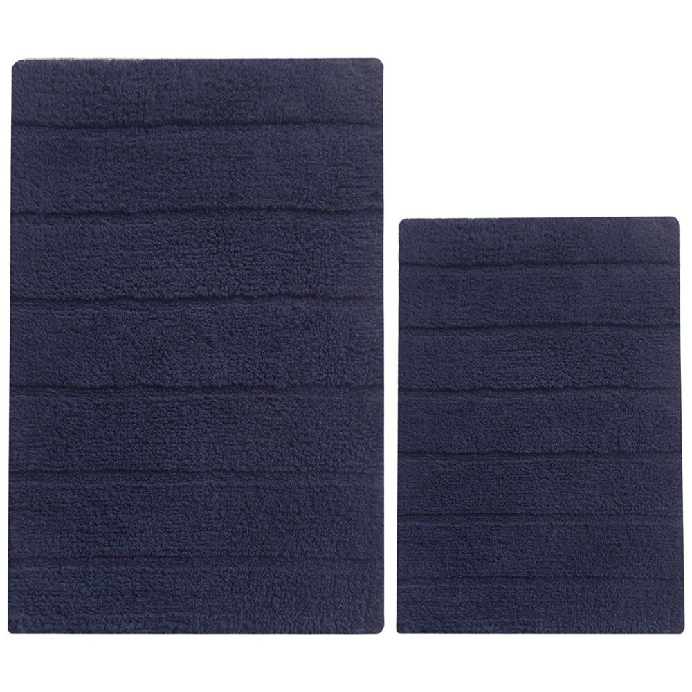 navy bathroom rug set