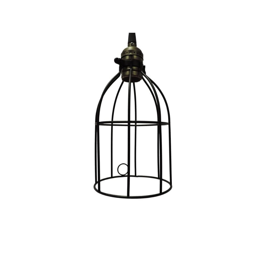 Metal Bird Cage Style Lampshade Chandelier Ceiling Pendant, Black - Chandeliers For Bedrooms by Overstock.com
