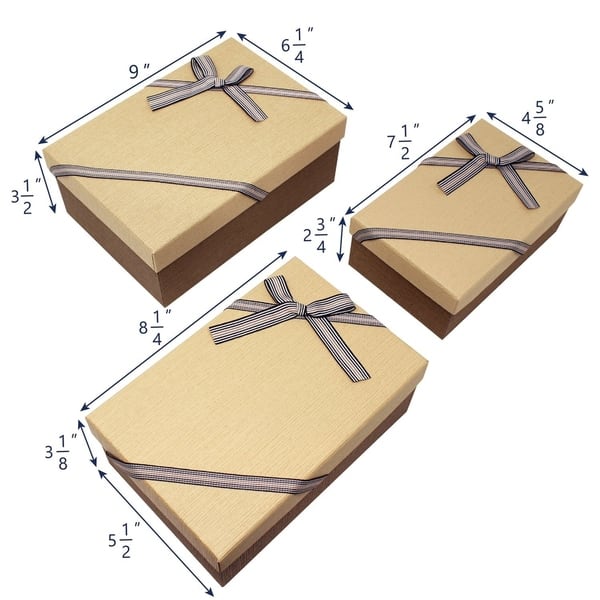 Shop Decorative Nesting Gift Boxes A Set Of 3 Light Brown With A