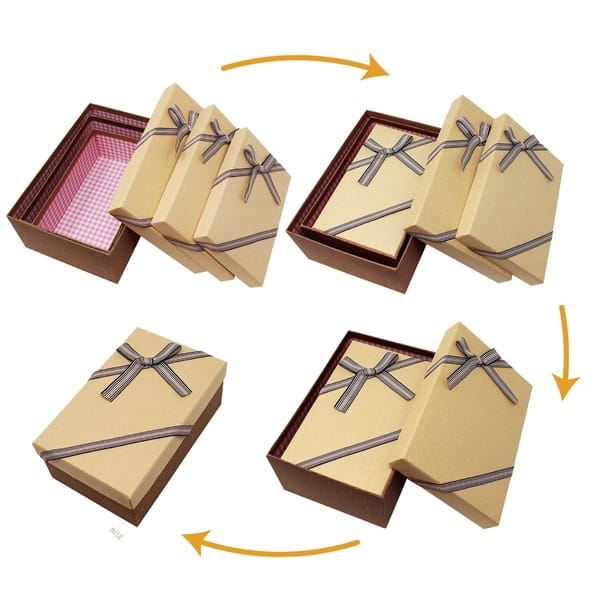 Shop Decorative Nesting Gift Boxes A Set Of 3 Light Brown With A