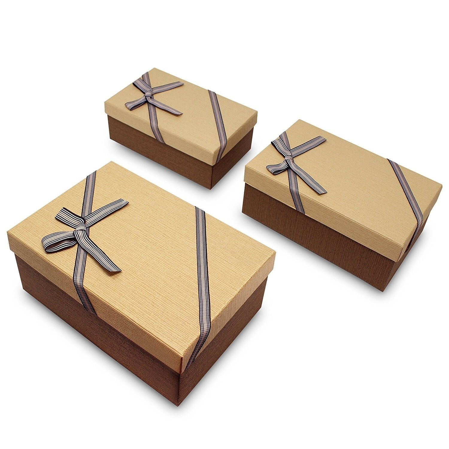 Shop Decorative Nesting Gift Boxes A Set Of 3 Light Brown With A