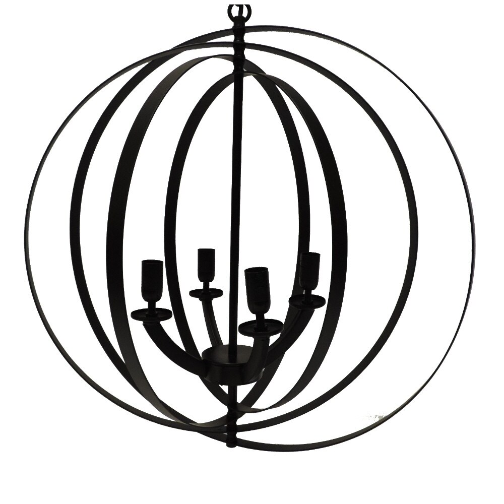 4-Light Modern Sphere/Orb Chandelier With Interlocking Rings, Bronze - Chandeliers For Bedrooms by Overstock.com
