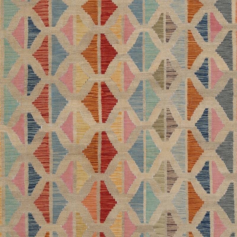Handmade One-of-a-Kind Wool Kilim (Afghanistan) - 5'6 x 7'9