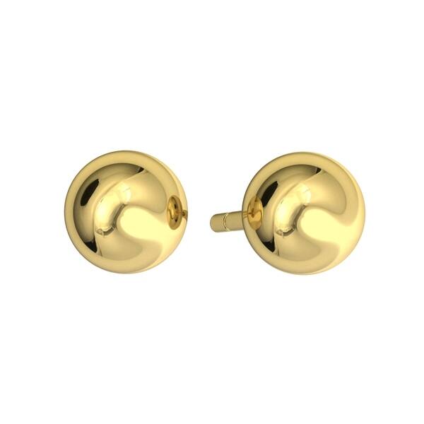 5mm 18k Solid Yellow Gold Ball Earrings Stud Free Shipping Yellow Gold Ball Earrings Stud