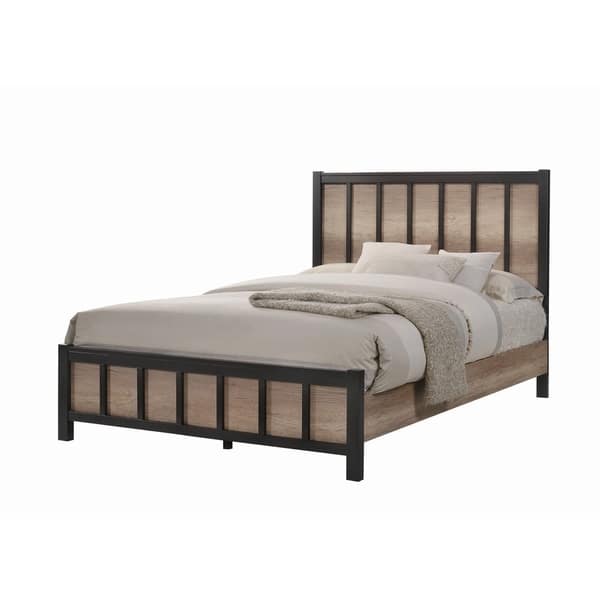 Shop Edgewater Industrial Weathered Oak Bed Free Shipping