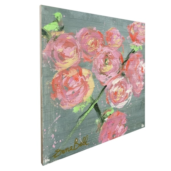 Shop Artwall Peonies Wood Pallet Art On Sale Free Shipping