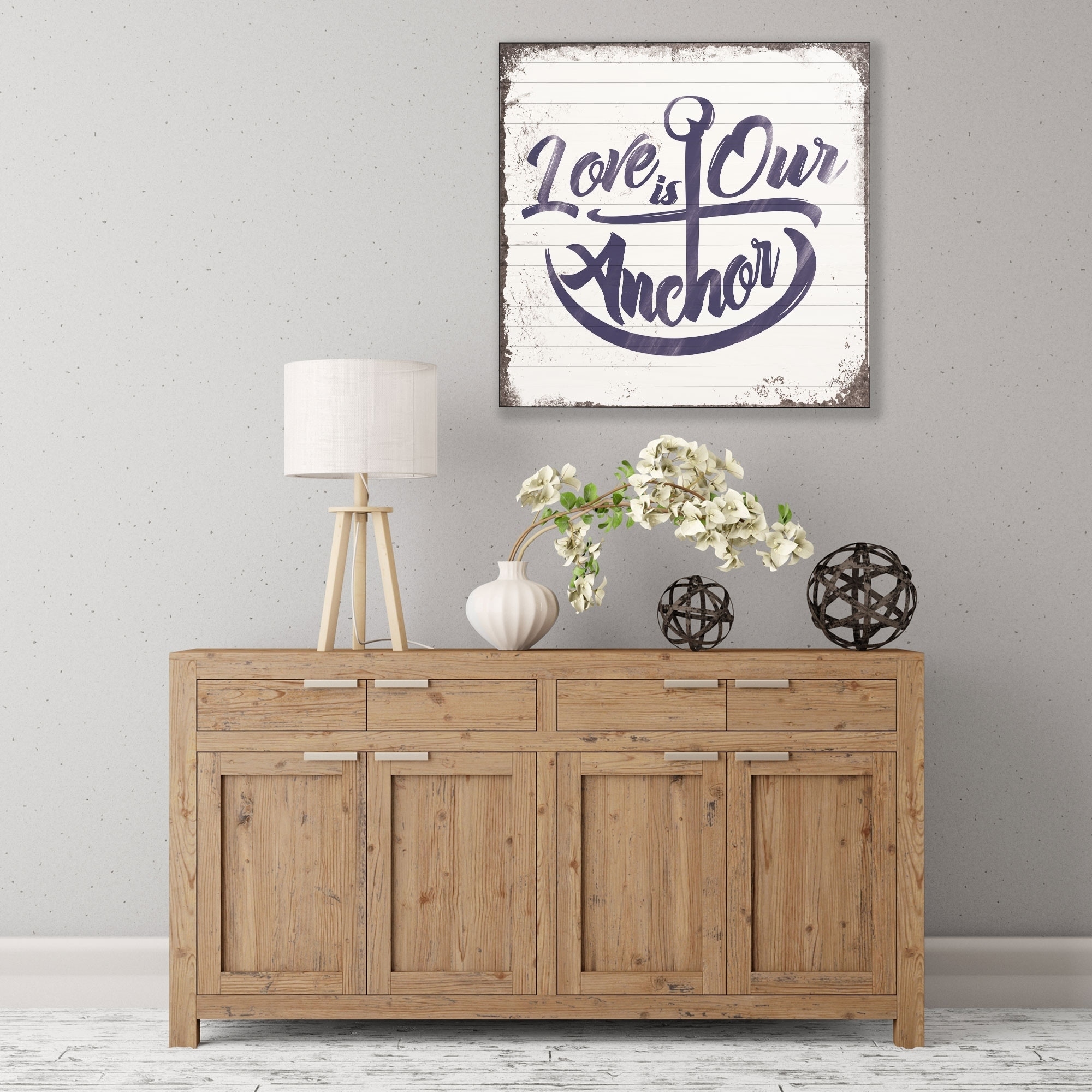 Shop Artwall Love Is Our Anchor Wood Pallet Art On Sale Free