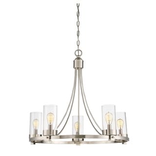 Strick & Bolton Fygi 5-light Chandelier (Nickel) - Chandeliers For Bedrooms by Overstock.com