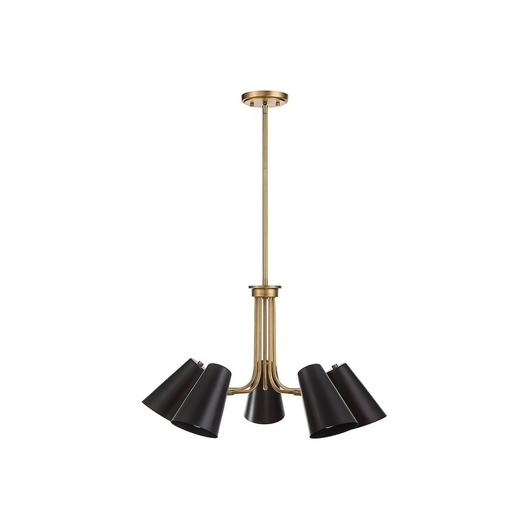 Carson Carrington Henningsvaer 5-light Oil Rubbed Bronze/Natural Brass Chandelier - Chandeliers For Bedrooms by Overstock.com