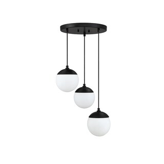 Carson Carrington Henningsvaer 3-light Multi-point Chandelier (Black - Black) - Chandeliers For Bedrooms by Overstock.com