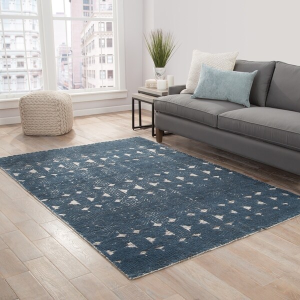 Shop Thandie Hand-Knotted Medallion Teal/ White Area Rug - 12' x 15 ...