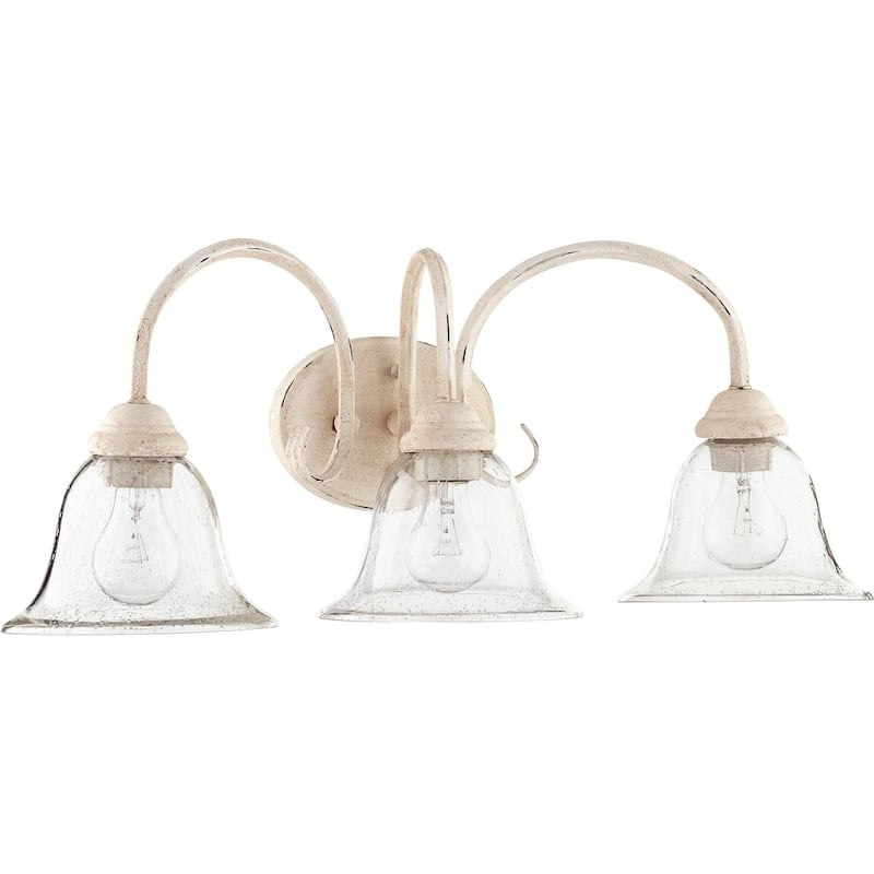 Spencer Persian White and Clear Seeded 3-light Vanity Lighting