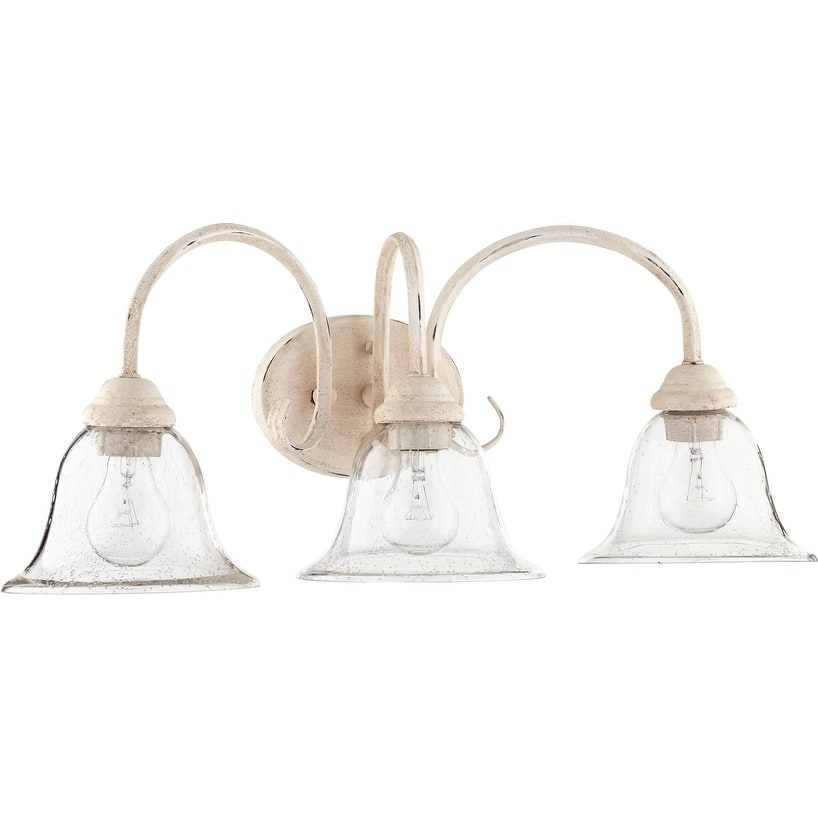 Spencer Persian White and Clear Seeded 3-light Vanity Lighting