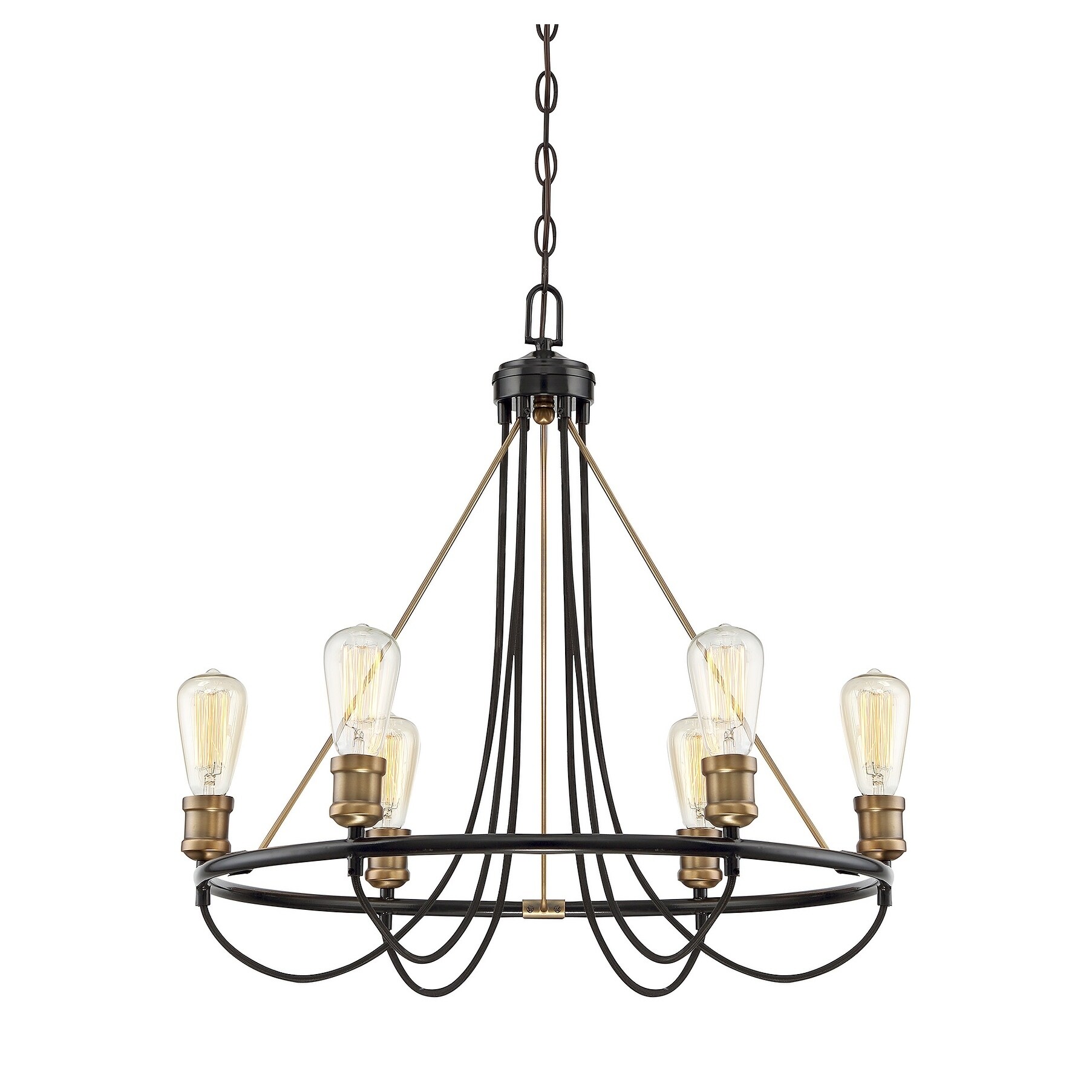 Carbon Loft McKinnon 6-light Chandelier with Vintage Black and Warm Brass - Chandeliers For Bedrooms by Overstock.com