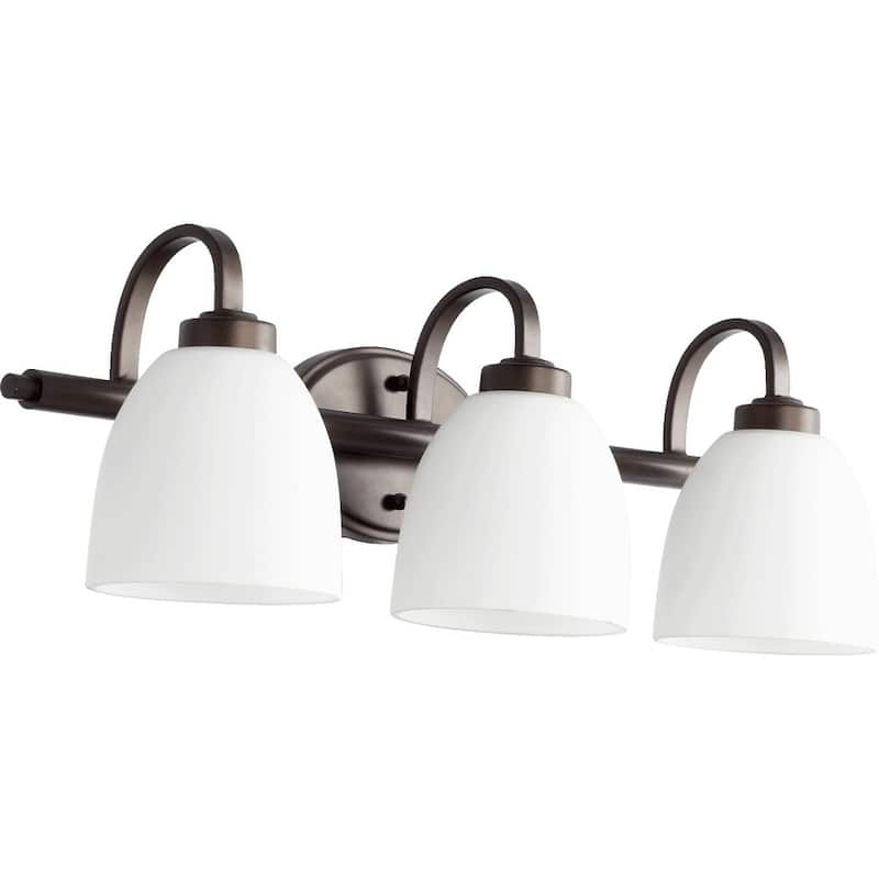 Reyes Satin Opal 3-light Vanity Lighting - Brown