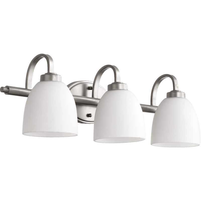 Reyes Satin Opal 3-light Vanity Lighting - Silver