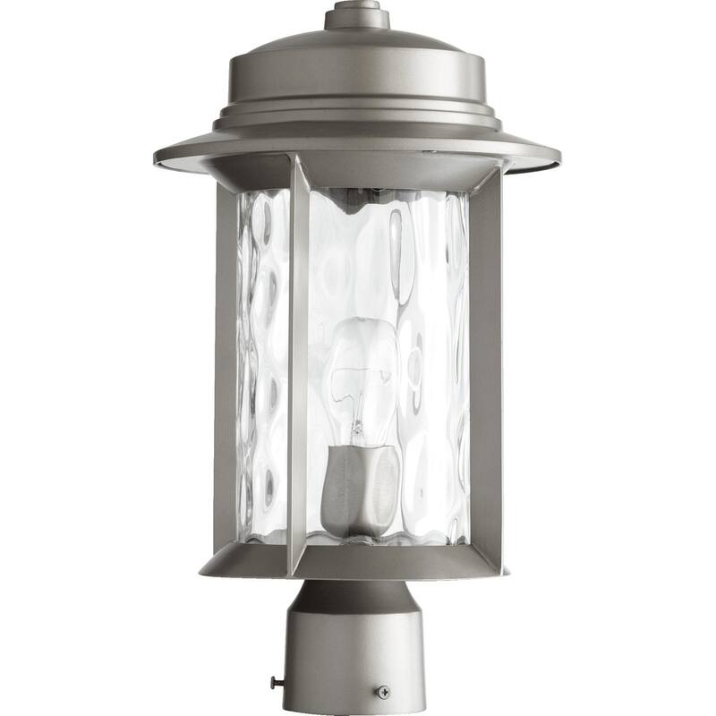 Charter Clear Hammered 1-light Post Light - Grey