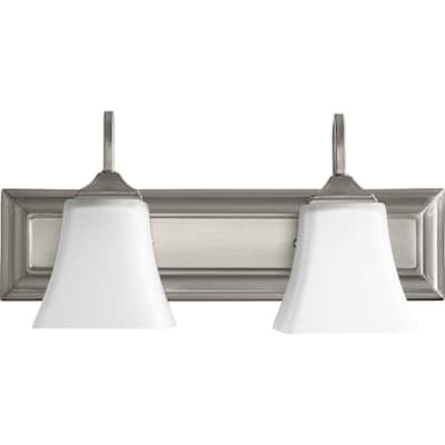 Satin Nickel and Satin Opal 2-light Vanity Lighting