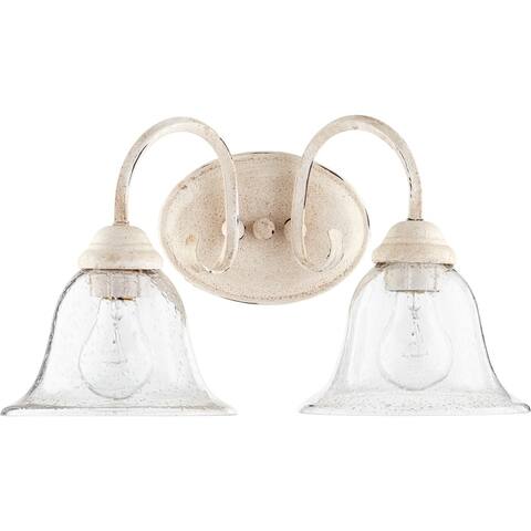 Spencer Persian White and Clear Seeded 2-light Vanity Lighting