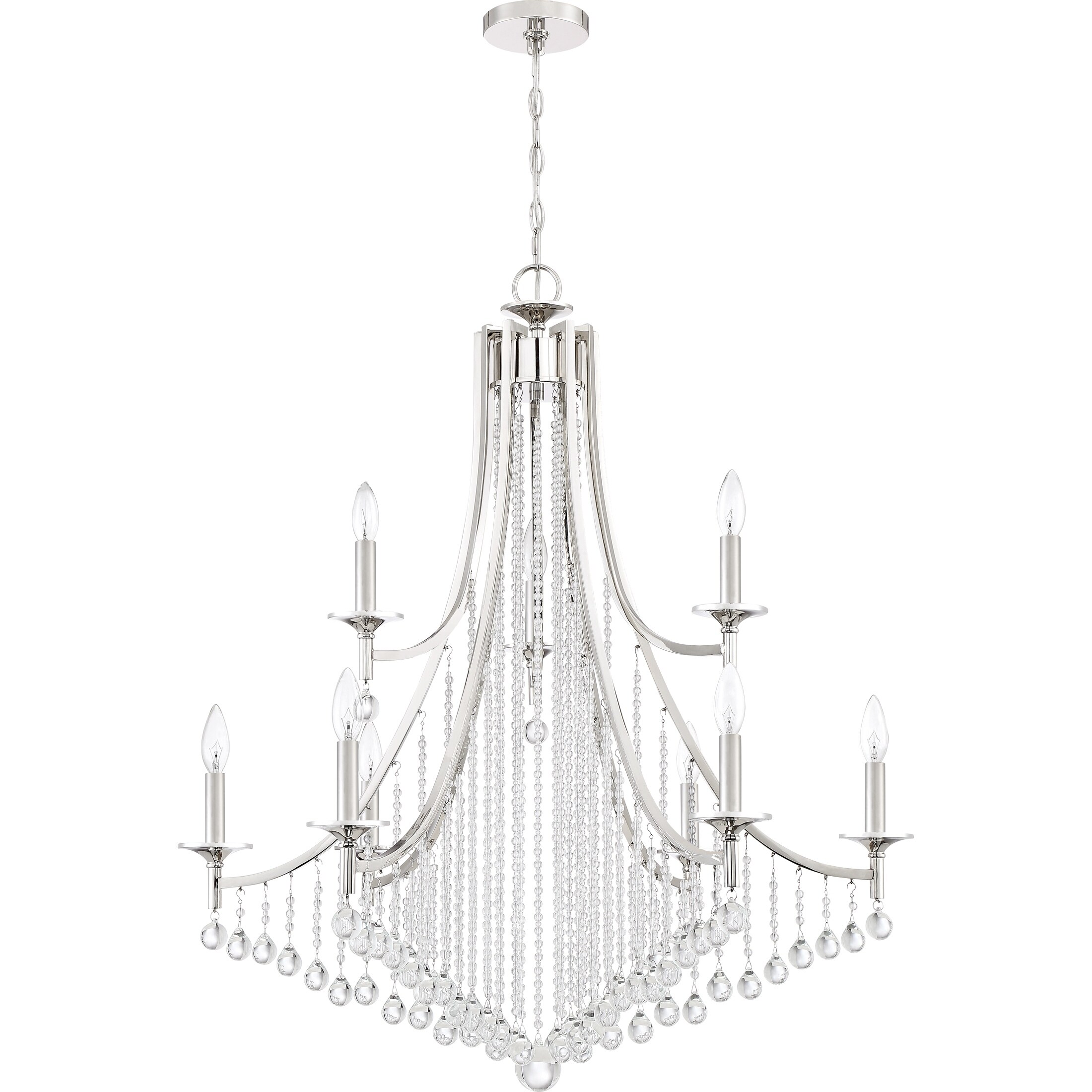 Queenship Polished Nickel 9-light Chandelier - Chandeliers For Bedrooms by Overstock.com