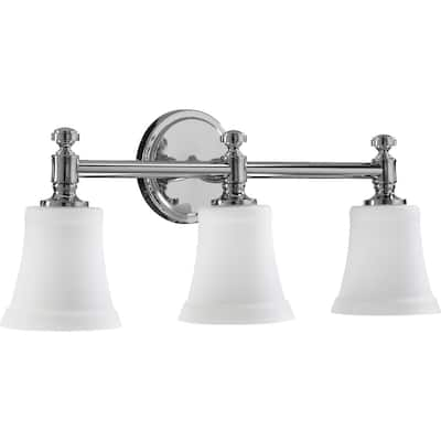 Rossington Chrome and Satin Opal 2-light Vanity Lighting