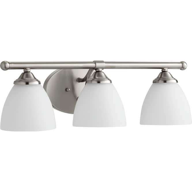 Brooks Satin Nickel and Satin Opal 3-light Vanity Lighting