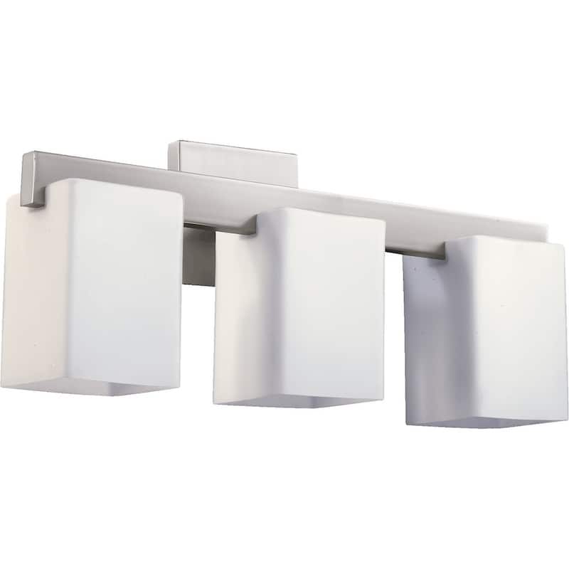 Modus Satin Nickel and Satin Opal 3-light Vanity Lighting