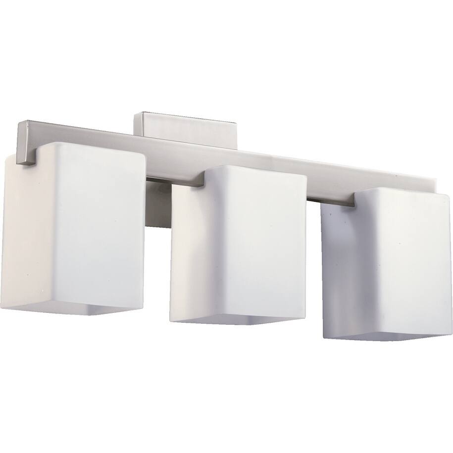 Modus Satin Nickel and Satin Opal 3-light Vanity Lighting
