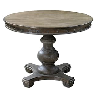 Uttermost Sylvana Light Grey Wood Round Table