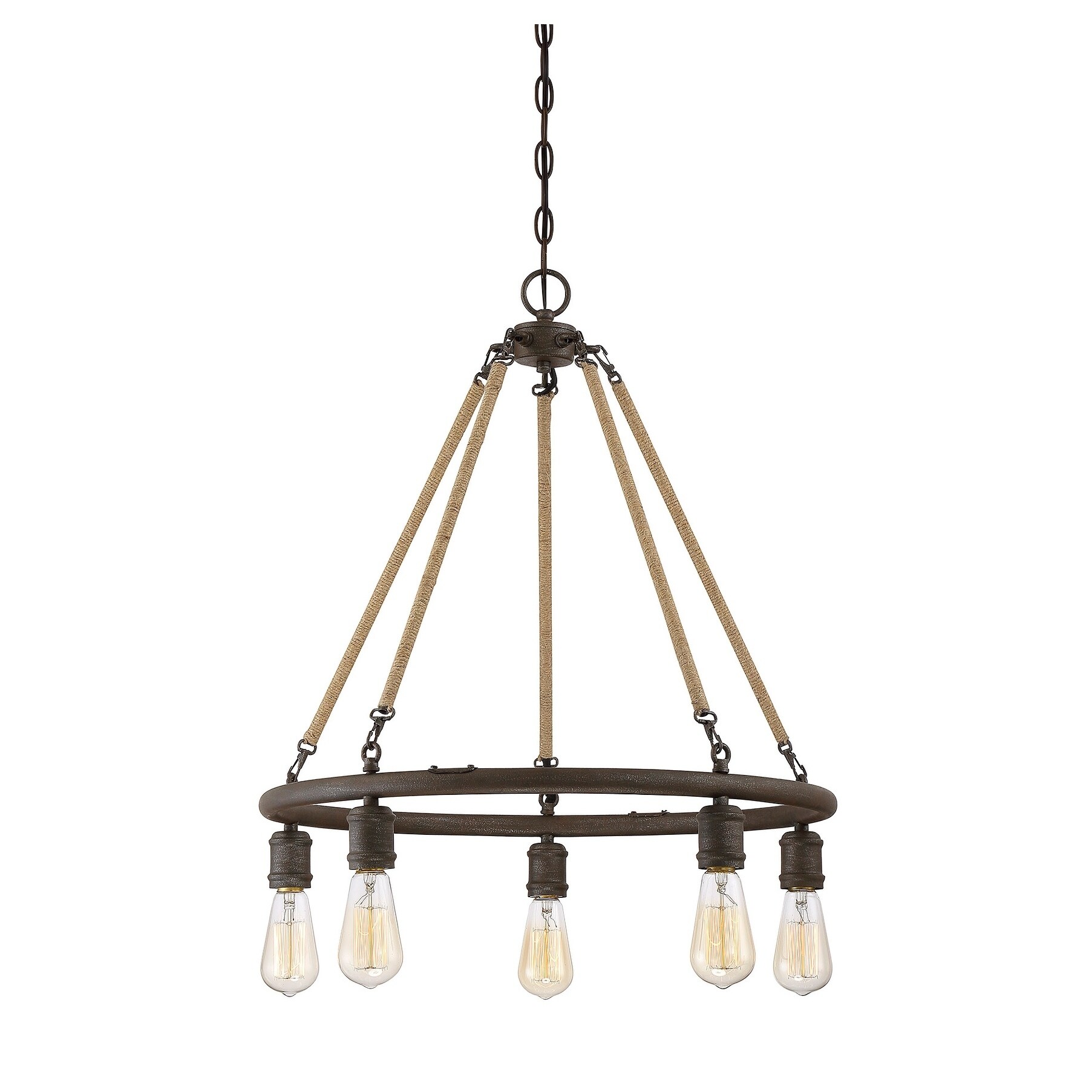 Carbon Loft McKinnon 5-light Chandelier with Rusty Nail and Rope Accents - Chandeliers For Bedrooms by Overstock.com