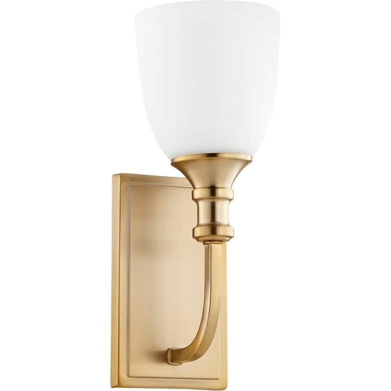 Richmond Aged Brass and Satin Opal 1-light Wall Light