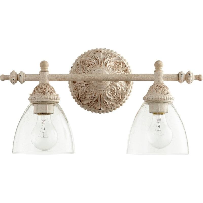 Persian White and Clear Seeded 2-light Vanity Lighting