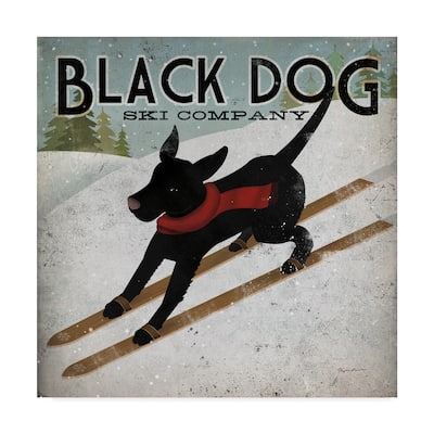 Ryan Fowler 'Black Dog Ski' Canvas Art