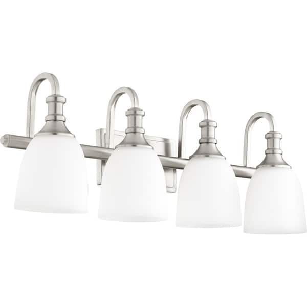 Shop Richmond Satin Nickel 4 Light Vanity Lighting Overstock 22038214