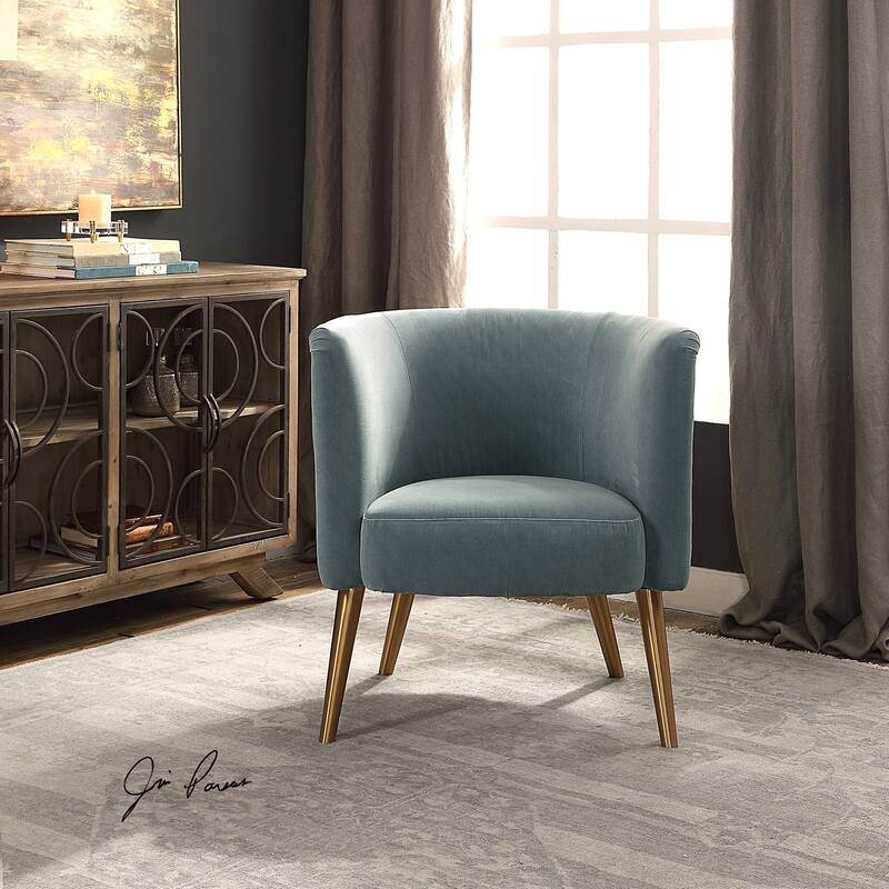 Uttermost Haider Brushed Brass Accent Chair