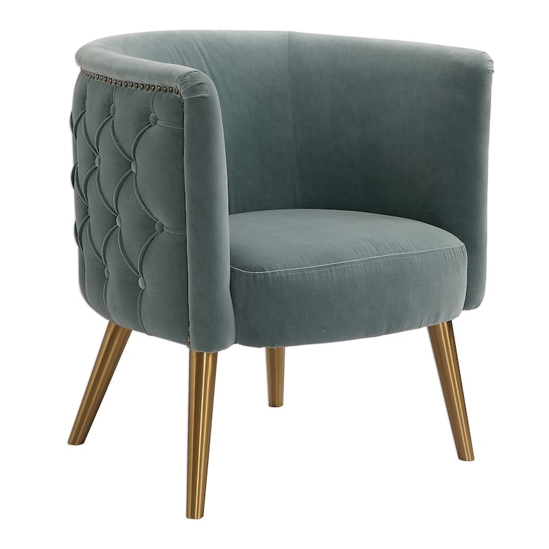 Uttermost Haider Brushed Brass Accent Chair
