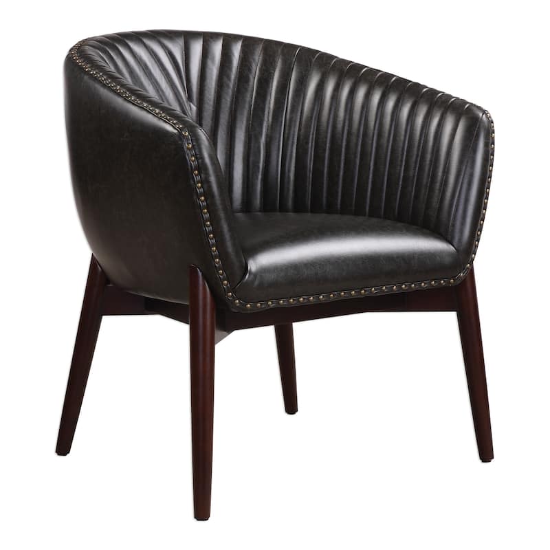 Uttermost Anders Smooth Walnut Stain Accent Chair