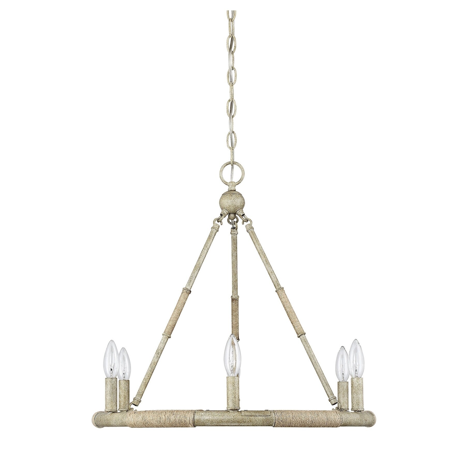 The Gray Barn Lunasa 6-light Chandelier with Natural Wood and Rope - Chandeliers For Bedrooms by Overstock.com