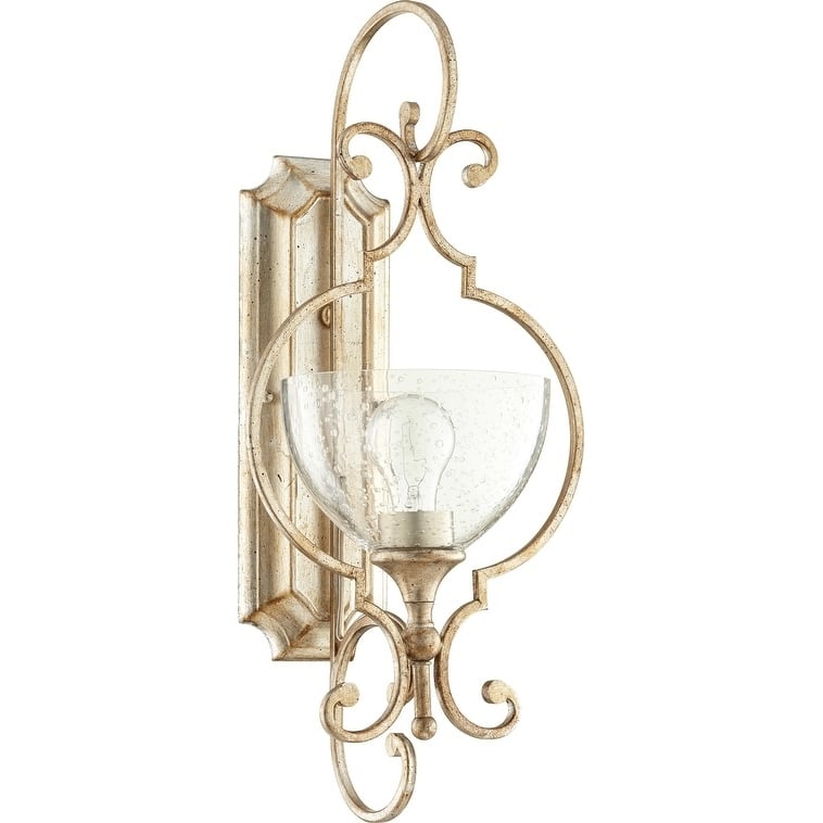 Ansley Clear Seeded 1-light Wall Light - Silver