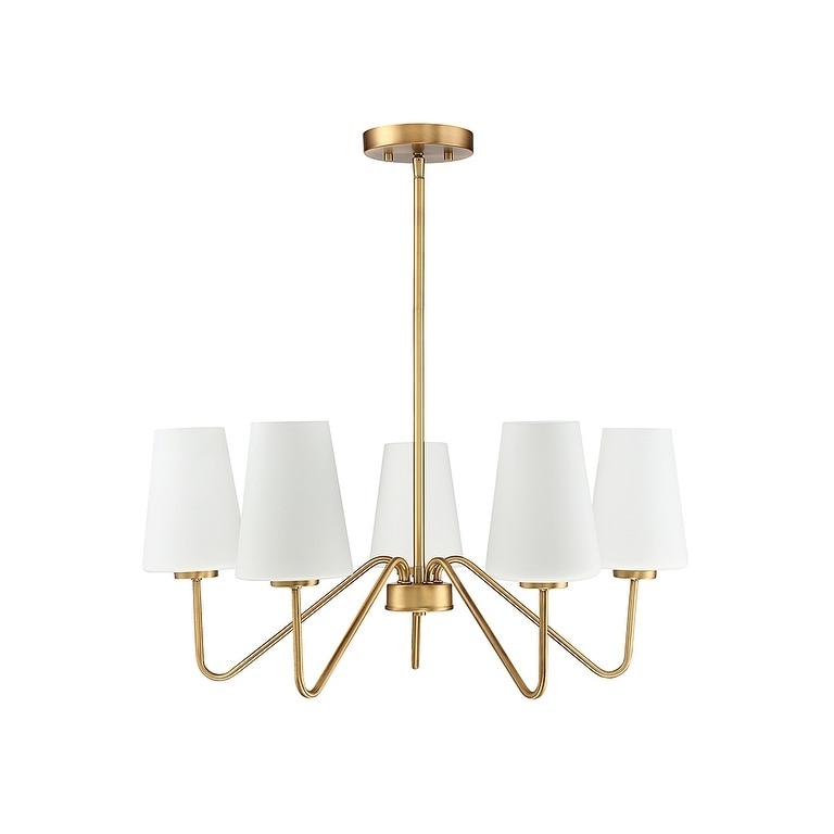 Carson Carrington Henningsvaer 5-light Natural Brass Chandelier - Chandeliers For Bedrooms by Overstock.com