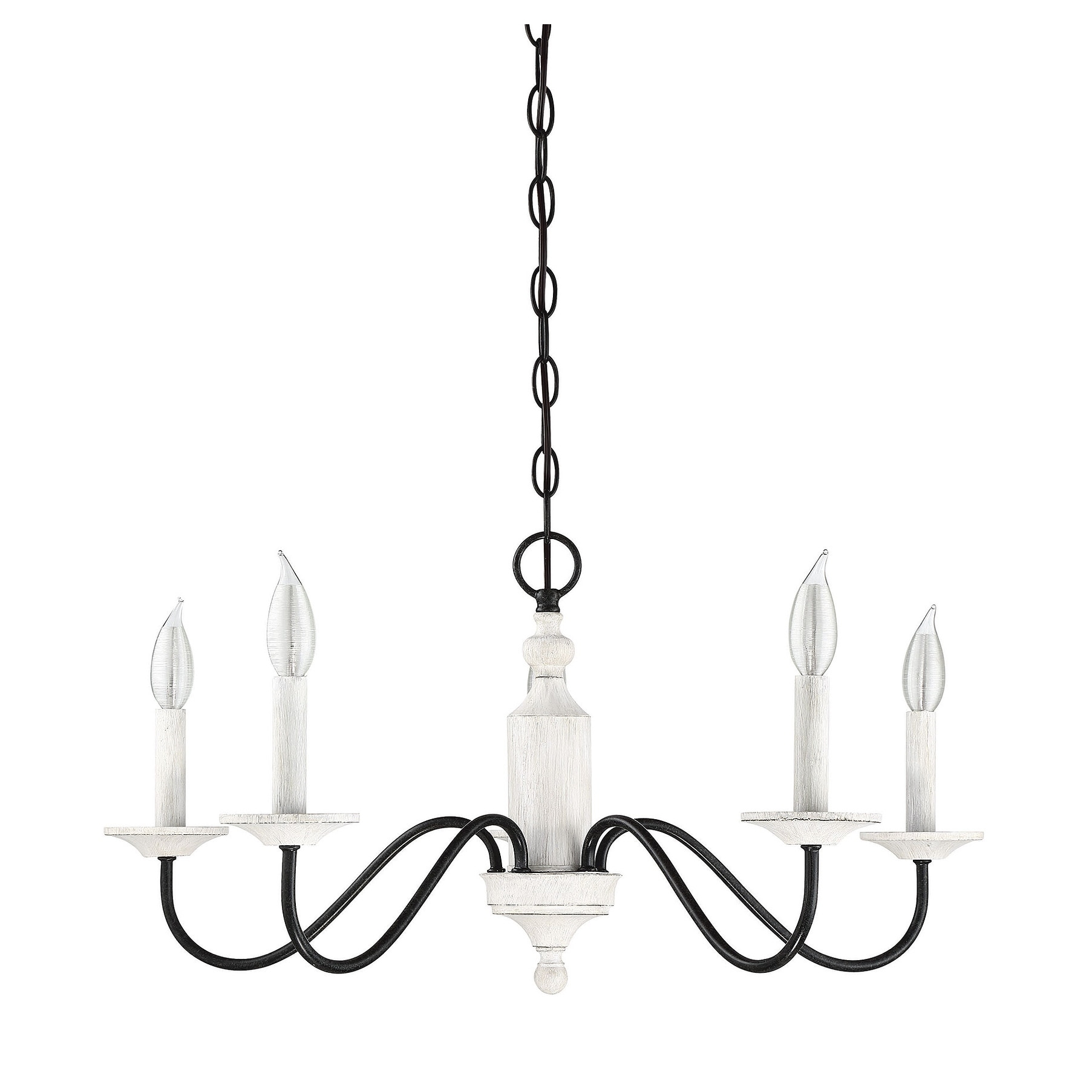 The Gray Barn Lunasa 5-light Chandelier with Washed Wood and Iron - Chandeliers For Bedrooms by Overstock.com